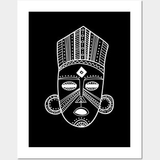 Tribal mask White Posters and Art